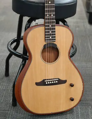 Fender - Highway Series Parlor Acoustic/Electric Guitar, Rosewood Fingerboard with Gigbag - Natural 2